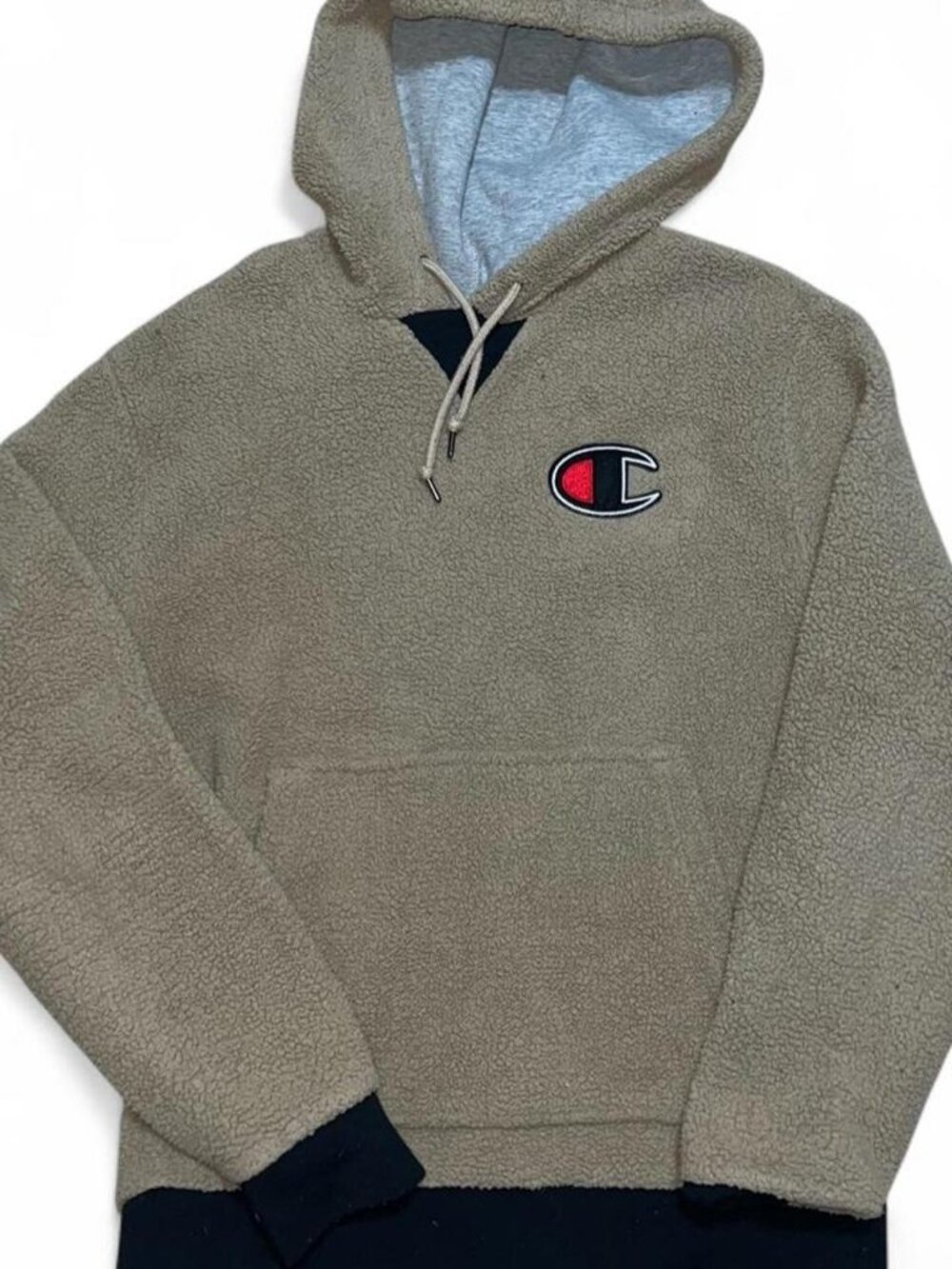 Champion Fleece Outside Light Brown Hooded Sweatshirt